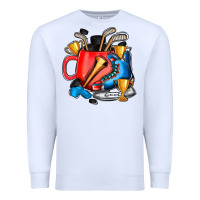White hockey coffee Premium Sweatshirt - AdoDesignShop