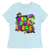 Baby Blue louisiana map mardi gras Ladies Tee - CowGirlArtShop