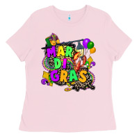 Bubblegum Pink louisiana map mardi gras Ladies Tee - CowGirlArtShop