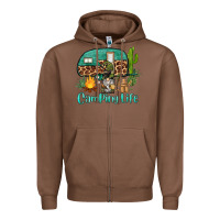 Chestnut camping life caravan and gnome Zipper Hoodie - BarkalooDesign