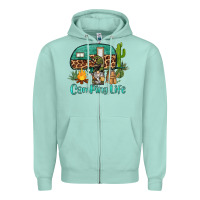 Seafoam camping life caravan and gnome Zipper Hoodie - BarkalooDesign