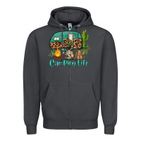 Smoke camping life caravan and gnome Zipper Hoodie - BarkalooDesign