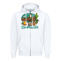 White camping life caravan and gnome Zipper Hoodie - BarkalooDesign