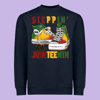 Steppin' Into Juneteenth Heavyweight Sweatshirt Designed By Barkaloodesign