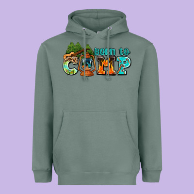 Born To Camp With Guitar Heavyweight Hoodie Designed By Adodesignshop