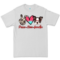 Dove Grey Peace Love Frenchie Premium Tee - Jasminsmagicworld