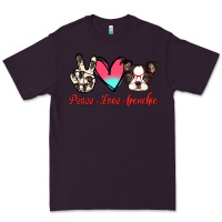 Plum Peace Love Frenchie Premium Tee - Jasminsmagicworld