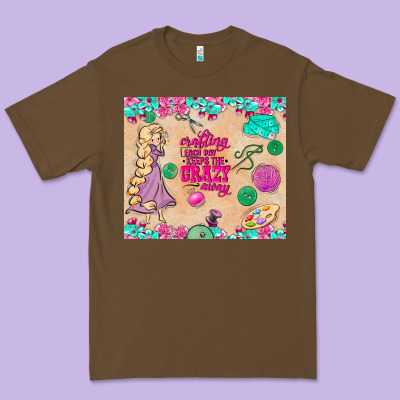 Sewing Crafting Each Day Keeps The Crazy Away Premium Tee Designed By Tumblerdesignbyshophia