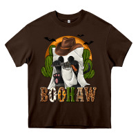 Chocolate Brown Boohaw Western Heavy Core Tee - texasbilliewilder