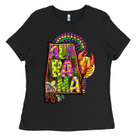 Black mardi gras alabama map Ladies Tee - CowGirlArtShop