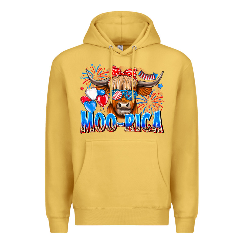 Moo Rica Premium Hoodie by CowhideDigitalArt | Teevron