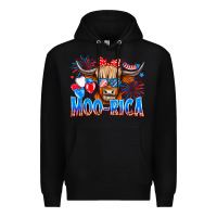Black moo rica Premium Hoodie - CowhideDigitalArt