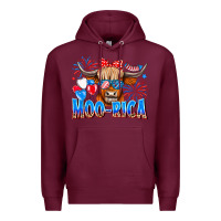 Burgundy moo rica Premium Hoodie - CowhideDigitalArt