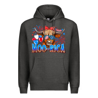 Charcoal Heather moo rica Premium Hoodie - CowhideDigitalArt