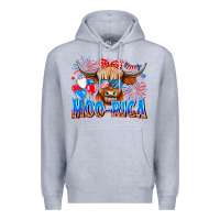 Heather Grey moo rica Premium Hoodie - CowhideDigitalArt