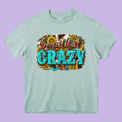 Western Beautiful Crazy Heavy Core Tee Designed By Texasbilliewilder