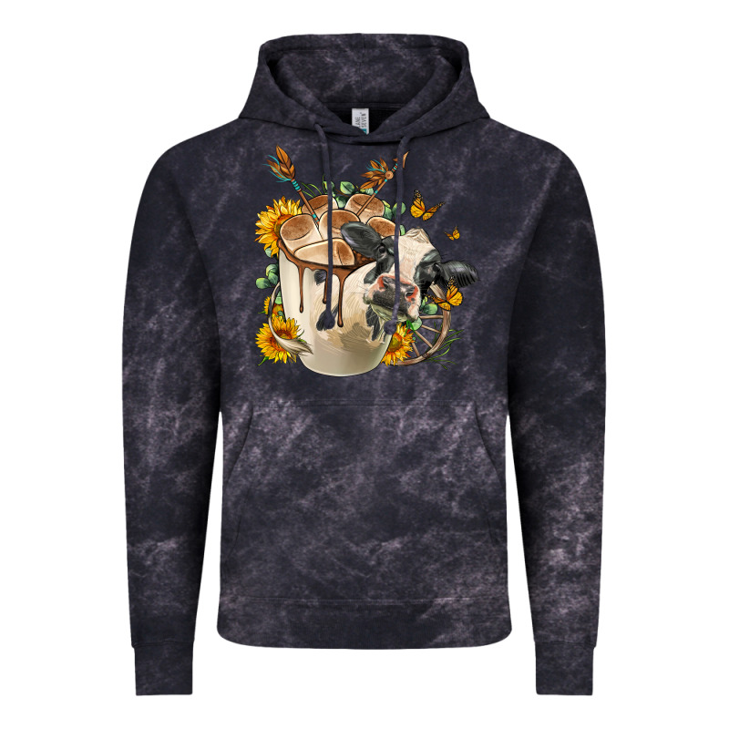Black And White Cow Coffee Cup Vintage Hoodie by FaDigitalArtStudio | Teevron