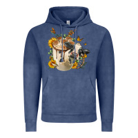 Vintage Denim Black And White Cow Coffee cup Vintage Hoodie - FaDigitalArtStudio