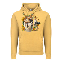 Vintage Mustard Black And White Cow Coffee cup Vintage Hoodie - FaDigitalArtStudio