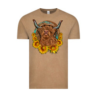 Vintage Coffee cow sunflower leopard Vintage Tee - OliviaCreatesArt