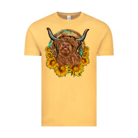 Vintage Mustard cow sunflower leopard Vintage Tee - OliviaCreatesArt