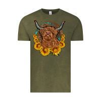 Vintage Olive cow sunflower leopard Vintage Tee - OliviaCreatesArt