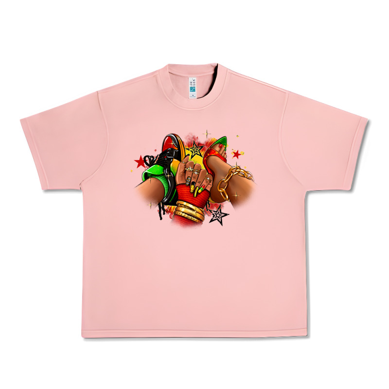 Juneteenth Sneaker And Heel Afro Woman Urban Heavy Tee by RanaPortraitStore | Teevron