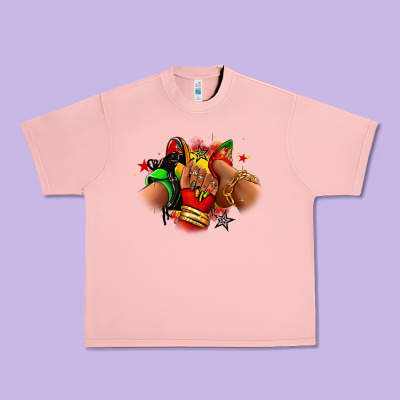 Juneteenth Sneaker And Heel Afro Woman Urban Heavy Tee Designed By Ranaportraitstore