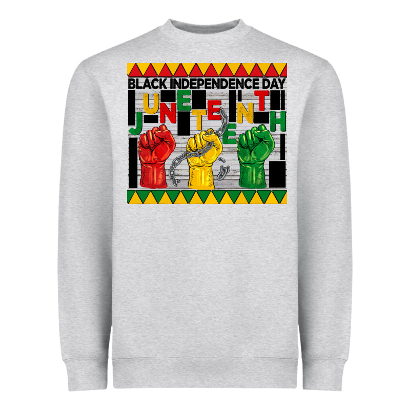 Black Independence Day Juneteenth Tumbler Heavyweight Sweatshirt by BarkalooDesign | Teevron