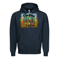 Navy camping is my happy place Zipper Hoodie - BarkalooDesign