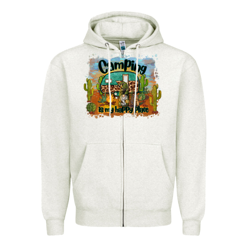 Camping Is My Happy Place Zipper Hoodie by BarkalooDesign | Teevron