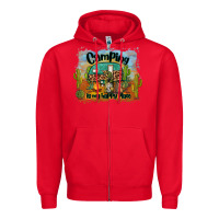 Red camping is my happy place Zipper Hoodie - BarkalooDesign