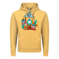 Vintage Mustard Dentist Cold Drink Frappe Vintage Hoodie - FaDigitalArtStudio
