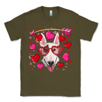 Army Green Valentine's day  bull terrier Classic Tee - RanaPortraitStore