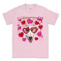 Bubblegum Pink Valentine's day  bull terrier Classic Tee - RanaPortraitStore