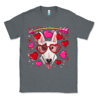 Charcoal Heather Valentine's day  bull terrier Classic Tee - RanaPortraitStore