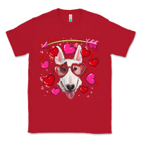 Red Valentine's day  bull terrier Classic Tee - RanaPortraitStore