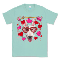 Seafoam Valentine's day  bull terrier Classic Tee - RanaPortraitStore