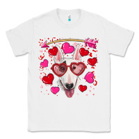White Valentine's day  bull terrier Classic Tee - RanaPortraitStore