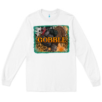 White thanksgiving turkey gobble with background Long Sleeve Tee - RanaPortraitStore