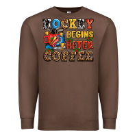 Chestnut hockey begins after coffee ado Premium Sweatshirt - AdoDesignShop