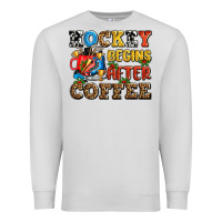 Dove Grey hockey begins after coffee ado Premium Sweatshirt - AdoDesignShop