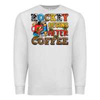 Oatmeal Heather hockey begins after coffee ado Premium Sweatshirt - AdoDesignShop