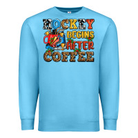 Hockey Begins After Coffee Ado Premium Sweatshirt | Teevron