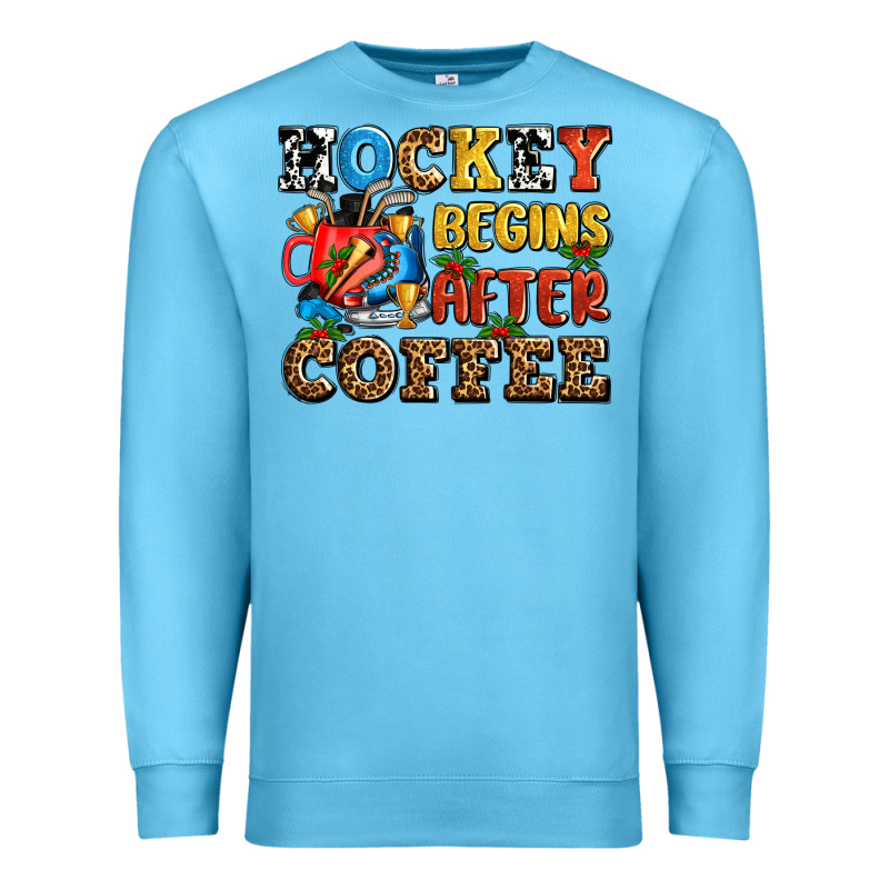 Hockey Begins After Coffee Ado Premium Sweatshirt by AdoDesignShop | Teevron