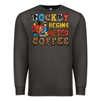 Smoke hockey begins after coffee ado Premium Sweatshirt - AdoDesignShop