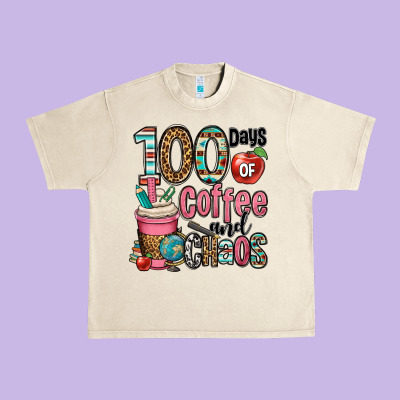 Hundred Days Of Coffee And Chaos Urban Heavy Tee Designed By Oliviacreatesart