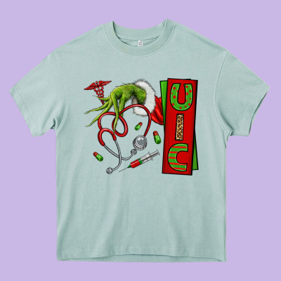 Christmas Character Heavy Core Tee Designed By Nancycooperartshop