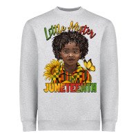 Heather Grey little mister juneteenth black boy Heavyweight Sweatshirt - BarkalooDesign