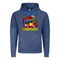 Vintage Denim Autism is my superpower Autism Awareness Day Vintage Hoodie - FaDigitalArtStudio